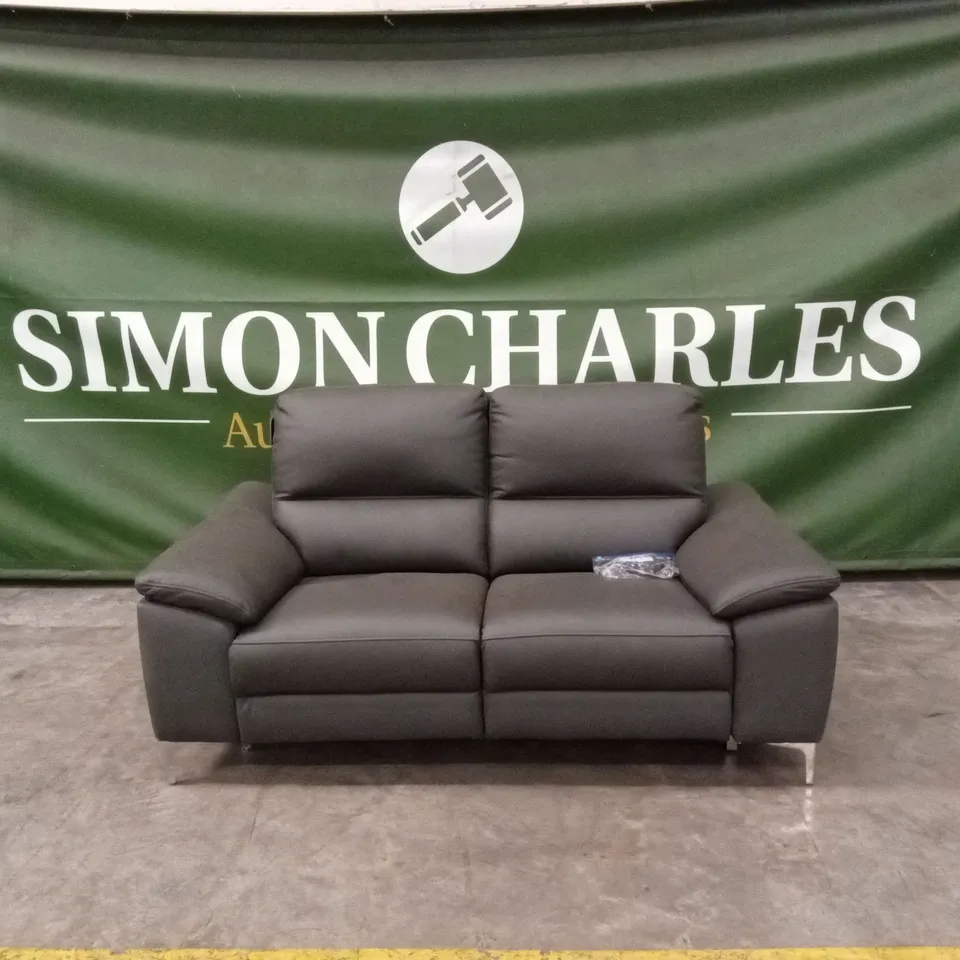 PAVILION 2 SEATER LEATHER/FAUX LEATHER POWER RECLINER SOFA - CHARCOAL RRP £949