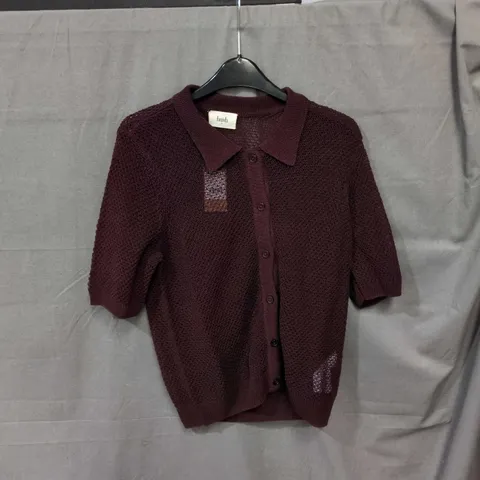 HUSH INTEREST STITCH KNITTED TOP β FUDGE BROWN β UK M