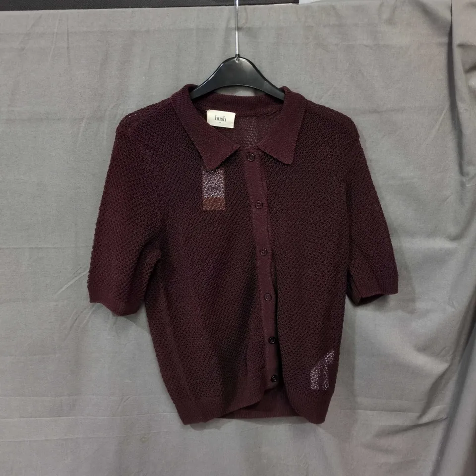 HUSH INTEREST STITCH KNITTED TOP – FUDGE BROWN – UK M