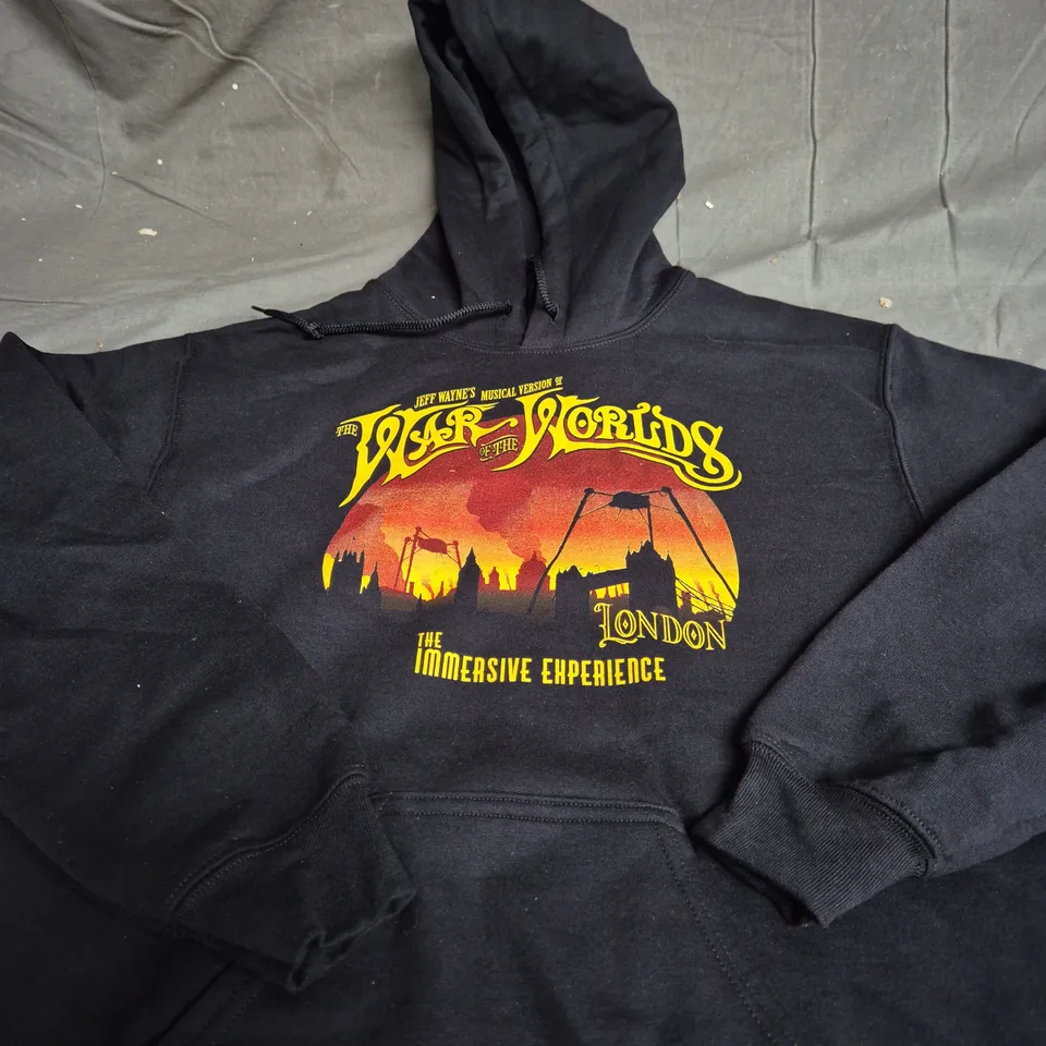 BOX OF GRAPHIC WAR OF THE WORLD HOODIES IN VARIOUS SIZES