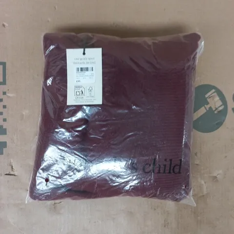 BAGGED NOBODY'S CHILD PETITE CORDED EMNBROIDERY MIDI DRESS IN DEEP RED SIZE SMALL