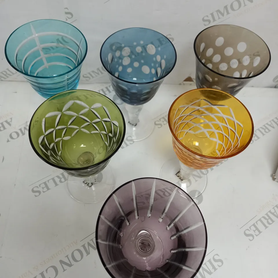 CUTTINGS WINE GLASS SET OF 6 MULTI COLOR