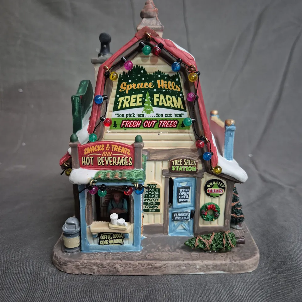 LEMAX PORCELAIN LIGHTE BUILDING - SPRUCE HILLS TREE FARM