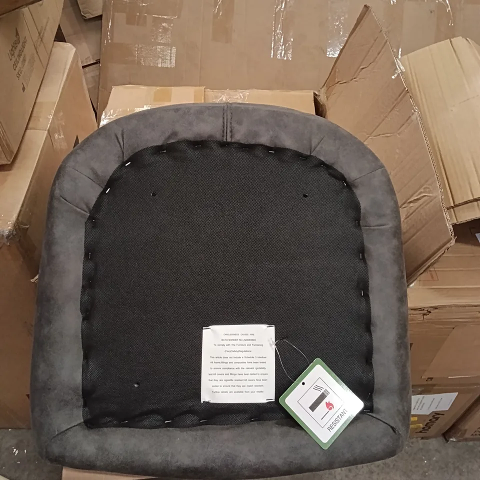 BOXED FAUX LEATHER CHAIRS (SET OF 2) - GREY (1 BOX)