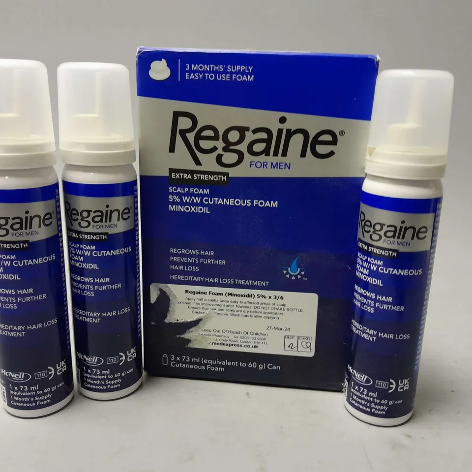 BOXED REGAINE FOR MEN EXTRA STRENGTH SCALP FOAM (3x73ml)