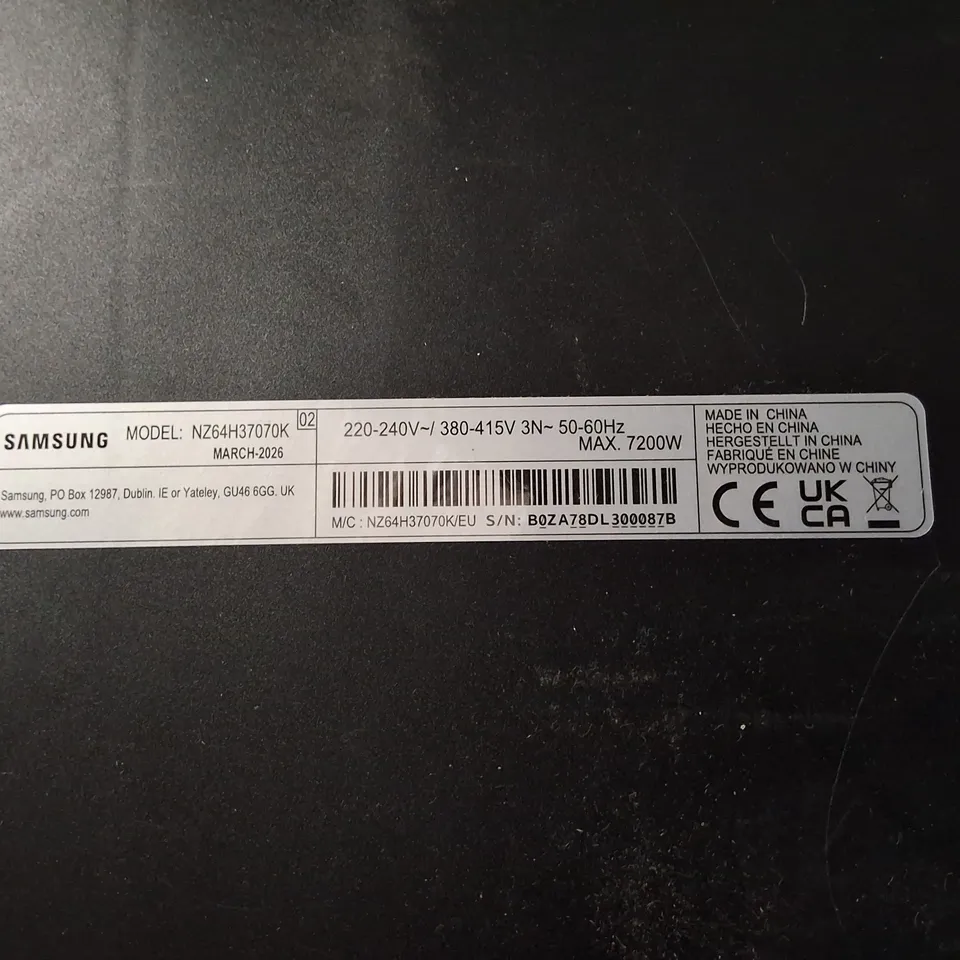 UNBOXED SAMSUNG INDUCTION COOKTOP 4‑ZONE (MODEL NZ64H37070K)
