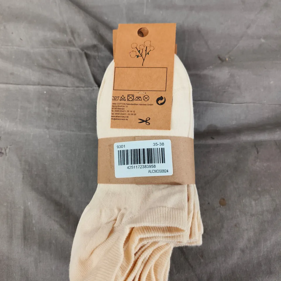ALBERO NATUR VEGAN COTTON SOCKS – CREAM, UK 3-5