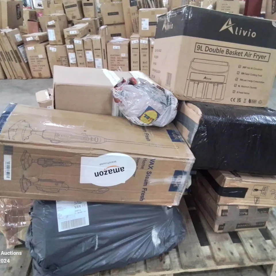 PALLET CONTAINING VARIOUS BOXED FURNITURE PARTS AND OTHER HOUSEHOLD ITEMS ETC.