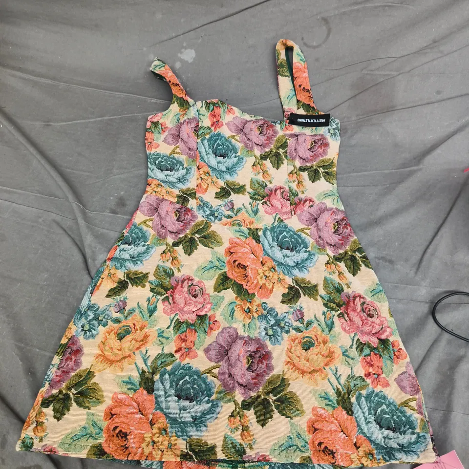 PLT STONE FLORAL TWILL BODYCON DRESS – UK 8