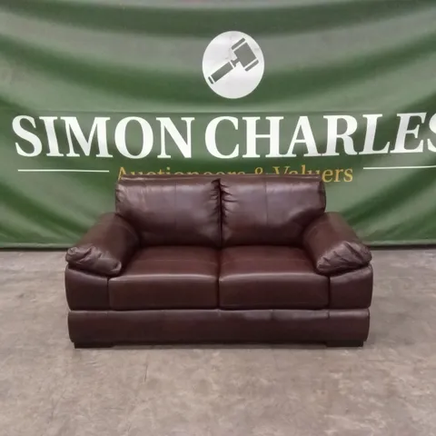 MARLOW ITALIAN LEATHER 2 SEATER SOFA - CHOCOLATE