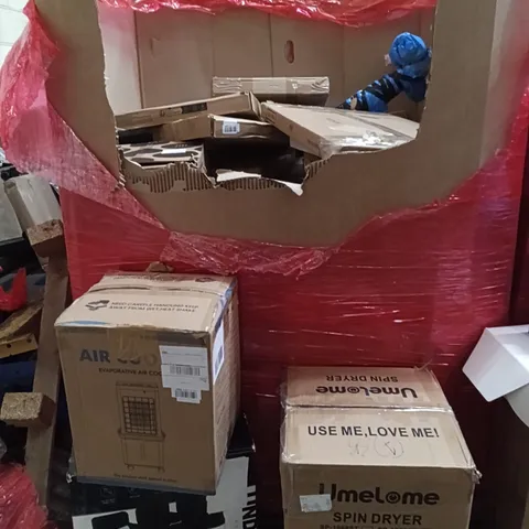 PALLET OF ASSORTED HOUSEHOLD GOODS AND PRODUCTS TO INCLUDE; SPIN DRYER,AIR COOLER, WATER FILTER 