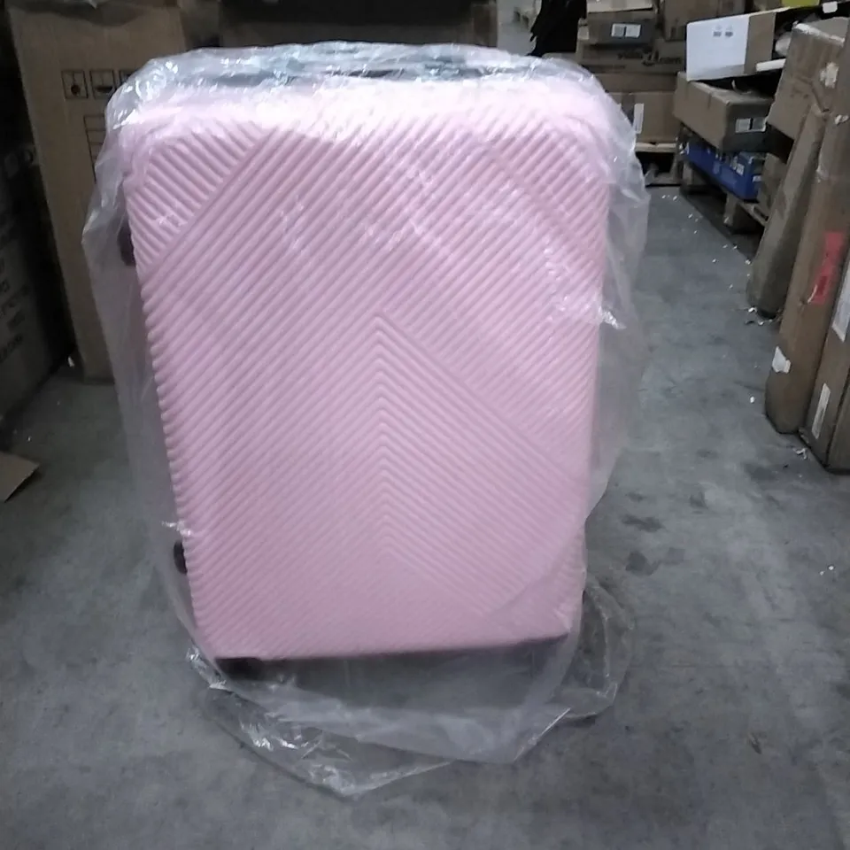 BOXED NEO PINK HARD SHELL LUGGAGE SUITCASE