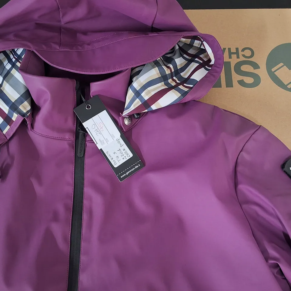 GAMMON LILAC ZIP THROUGH HOODED SHOWERPROOF COAT - S