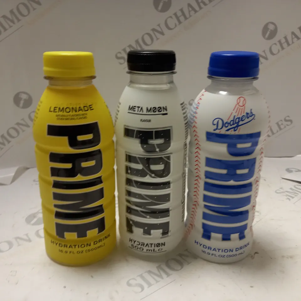 LOT OF 12 500ML BOTTLES OF PRIME - VARIOUS FLAVOURS