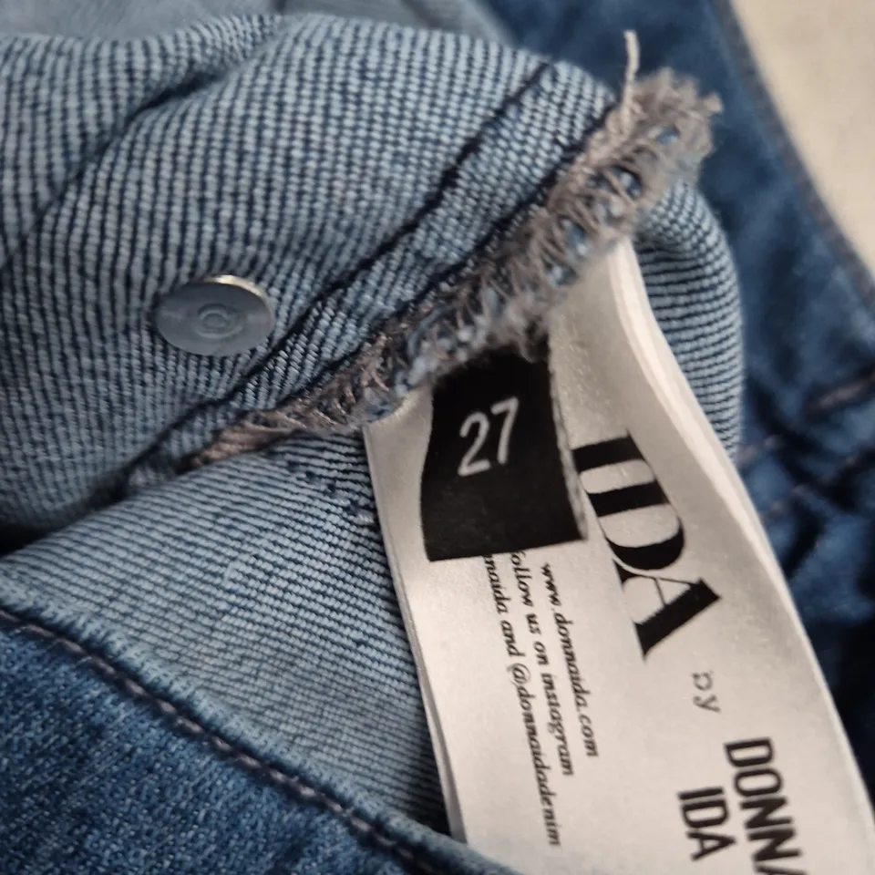 UK 8 MINNIE DENIM JEANS - HIGH TOP FULL LENGTH WIDE-LEG FLARED, LAZY AFTERNOON