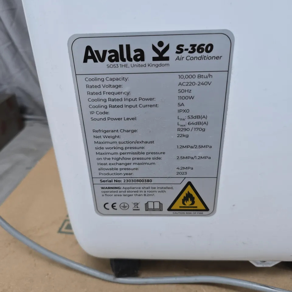 AVALLA S-360 PORTABLE AIR CONDITIONER