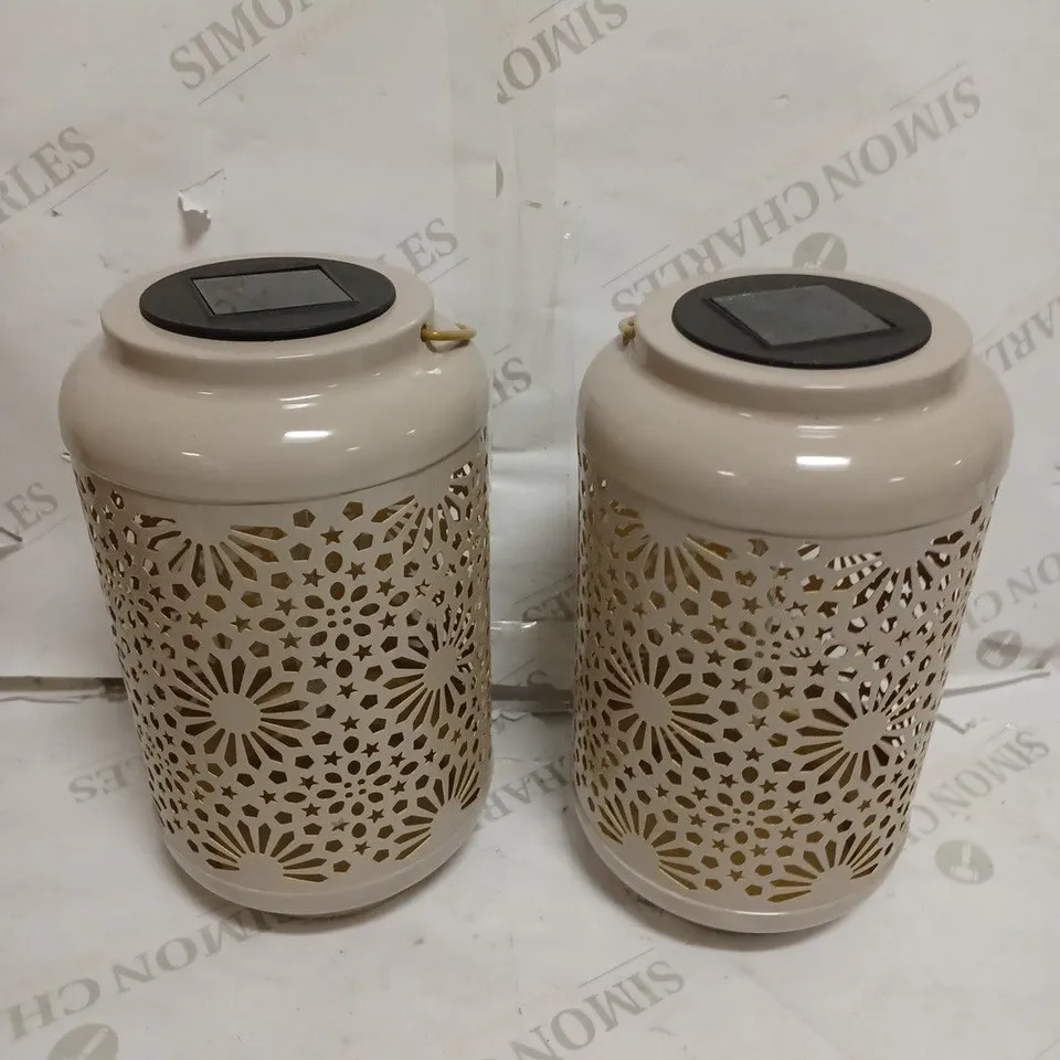 GARDEN REFLECTIONS SET OF 2 PATTERNED SOLAR LANTERNS