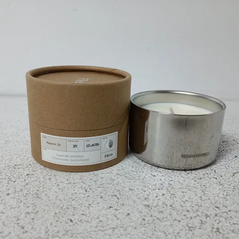 BOXED FFERN LAVENDER, CHAMOMILE & SANDALWOOD SCENTED CANDLE IN METAL TIN (90G)