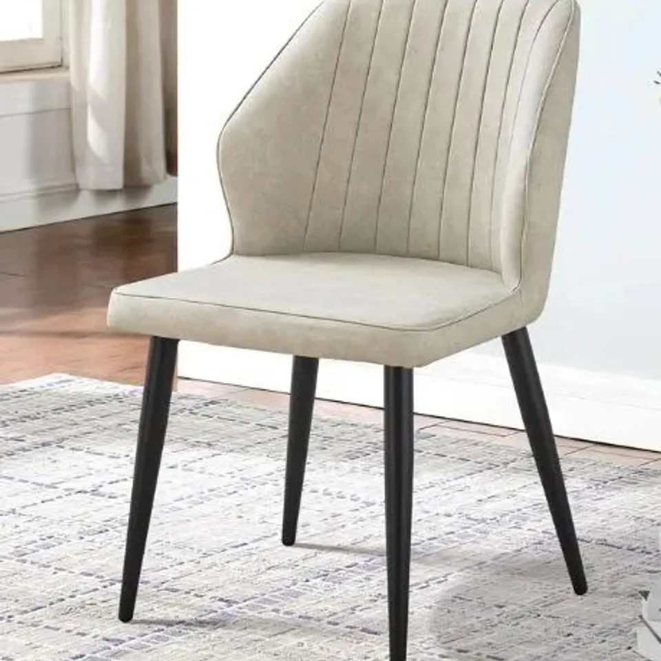 BOXED GARVIES SET OF TWO CREAM DINING CHAIRS (1 BOX)