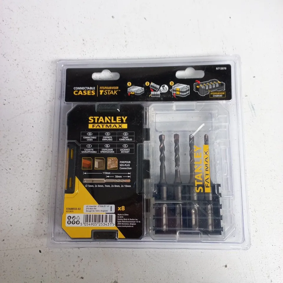 STANLEY FATMAX 8-PIECE DRILL BIT SET IN CARRY CASE