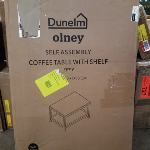 DUNELM OLNEY COFFEE TABLE WITH SHELF H40ΓW80ΓD50CM - GREY