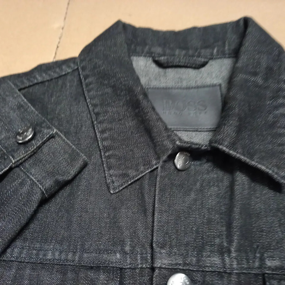HUGO BOSS BLACK DENIM JACKET - W 48