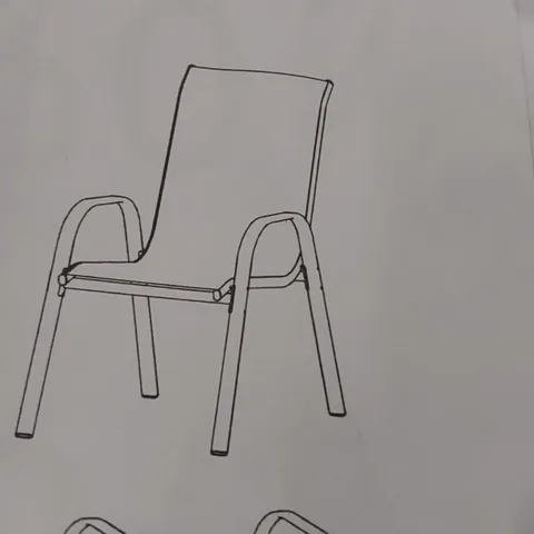 BOXED SET OF APPROXIMATELY 4 OUTDOOR DINING GARDEN CHAIRS (1 BOX)