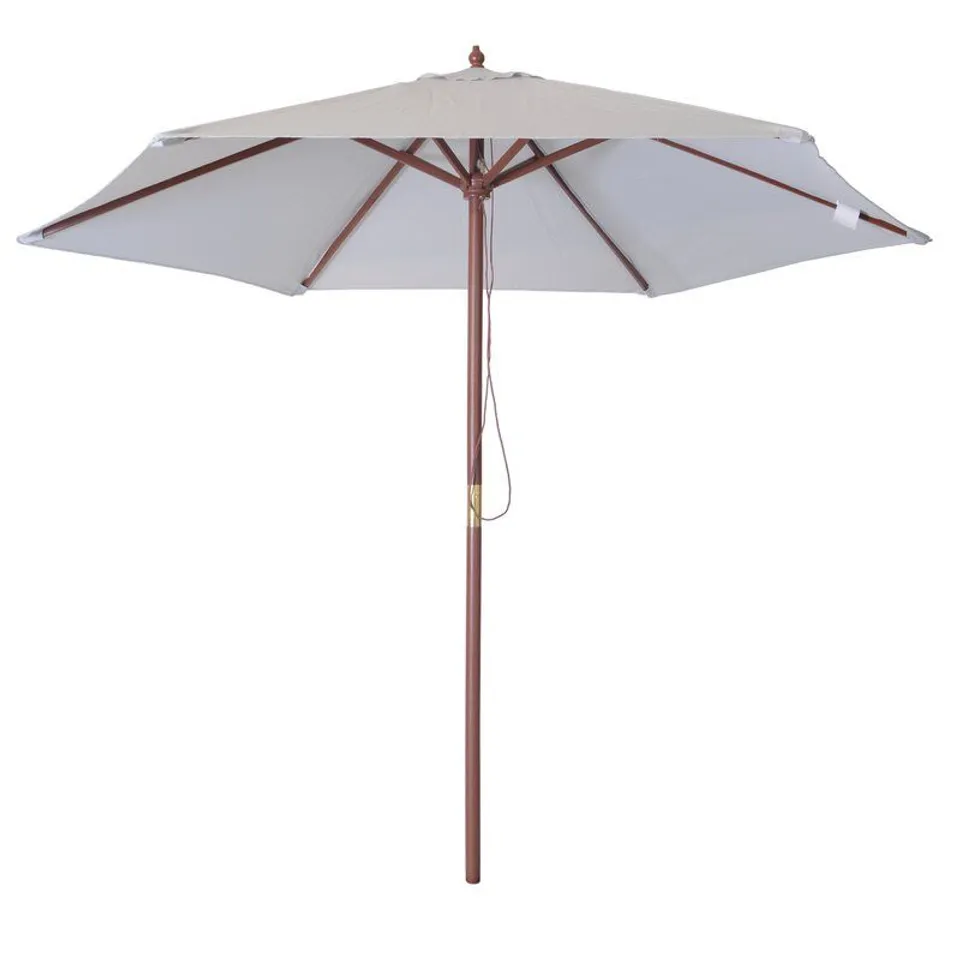 BOXED CHARLES BENTLEY 2.4M WOODEN GARDEN UMBRELLA
