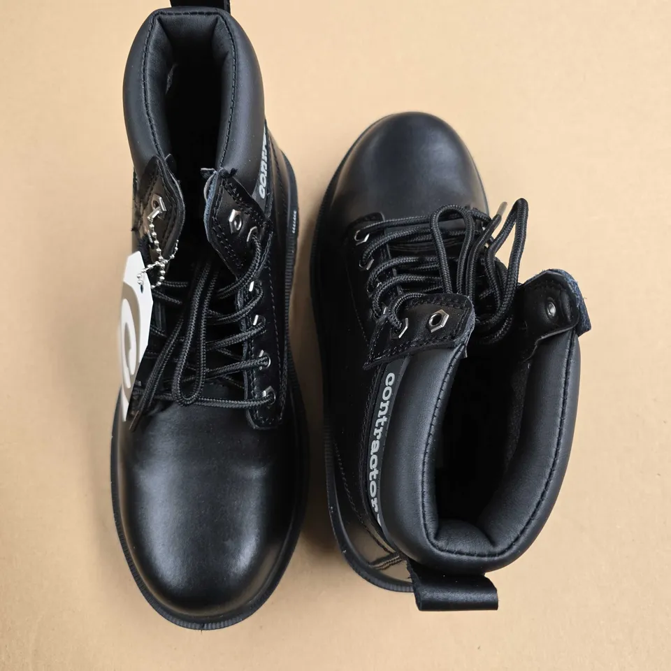 BRAND NEW BOXED CONTRACTOR BLACK SAFETY BOOTS - UK 7