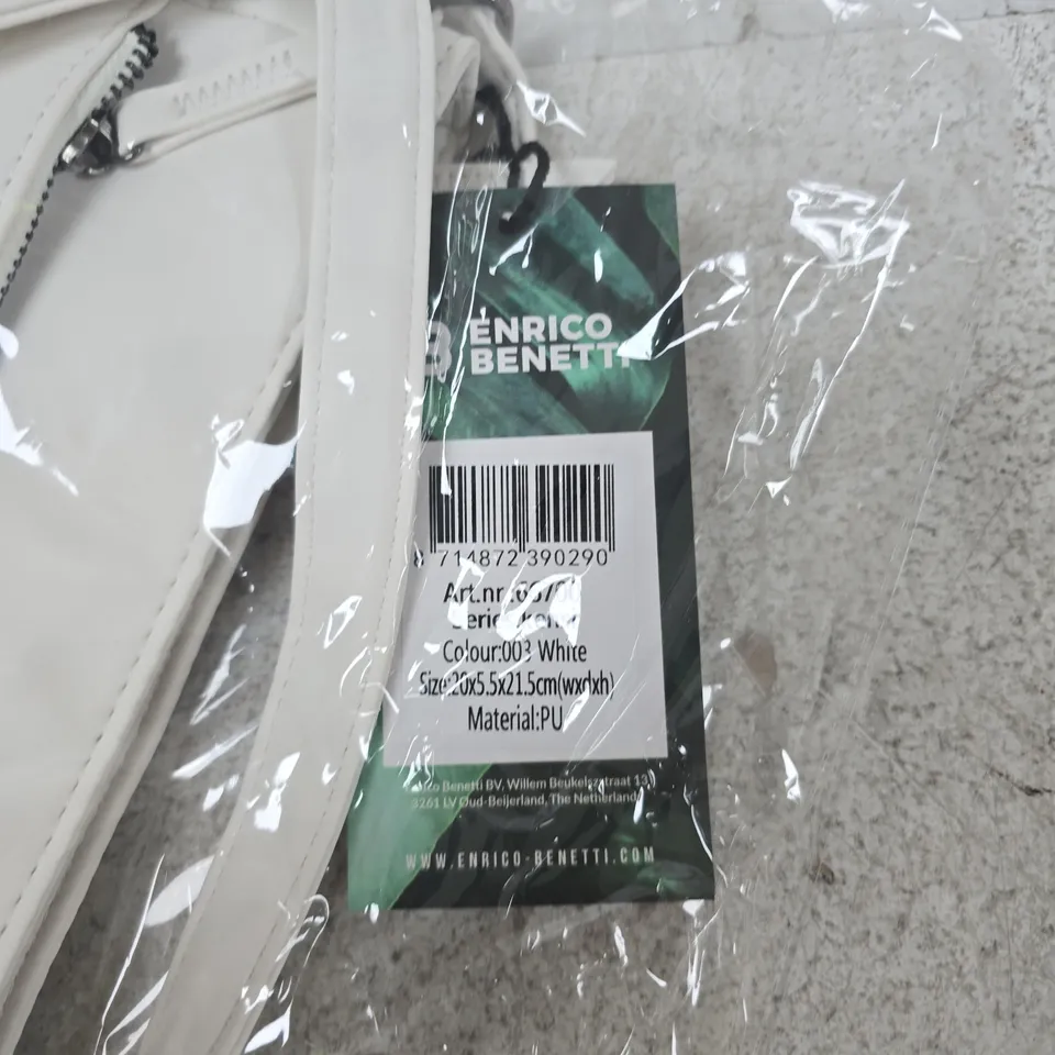 ENRICO BENETTI WHITE PU SHOULDER BAG WITH TAG