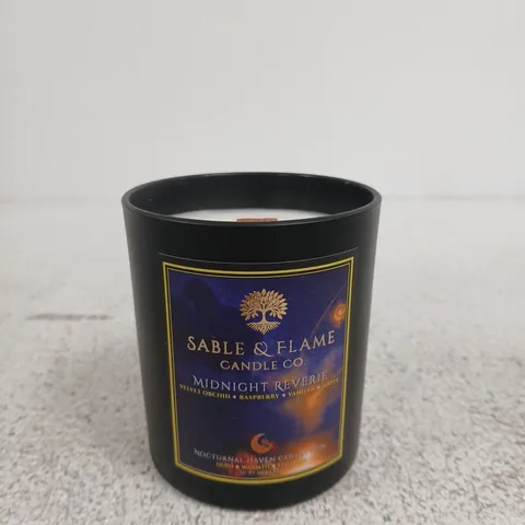 SABLE & FLAME CANDLE CO. MIDNIGHT REVERIE CANDLE – VELVET ORCHID, RASPBERRY & VANILLA