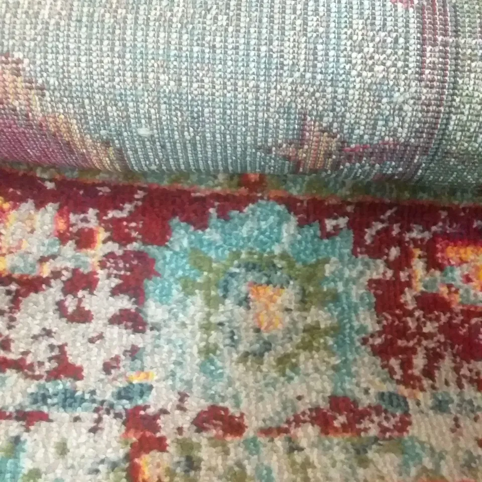 LOUGHLAM PINK BLUE YELLOW RUG - 7'10 X 11'