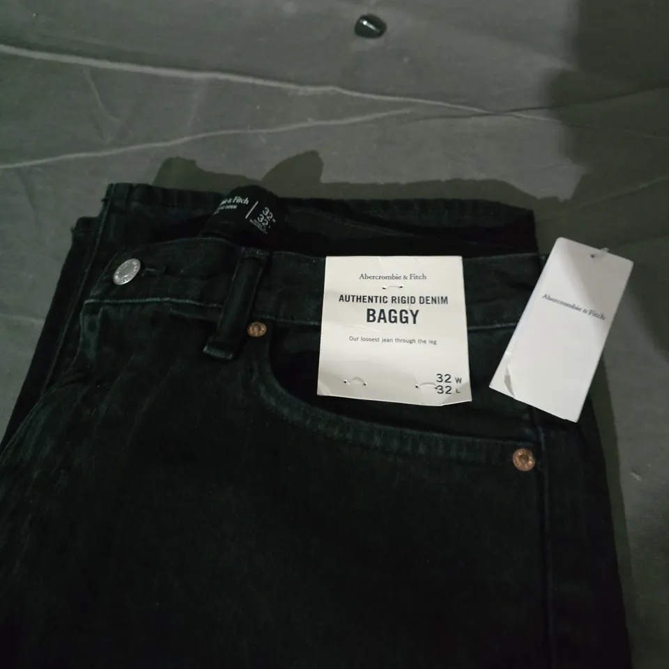 ABERCROMBIE & FITCH AUTHENTIC RIGID DENIM BAGGY JEANS – UK 32W X 32L