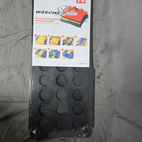 Clothes folder folding aid with instruction sheet – Black plastic tray