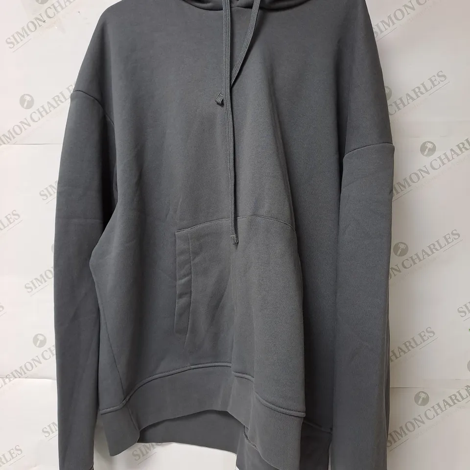 ZARA BLANK DARK GREY HEAVY WEIGHT HOODIE - XXL