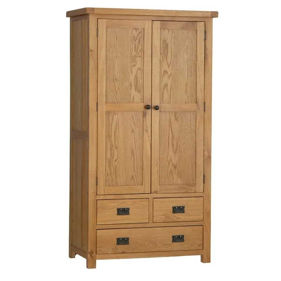 BOXED ANTWANETTE 2 DOOR SOLID WOOD WARDROBE (1 BOX)