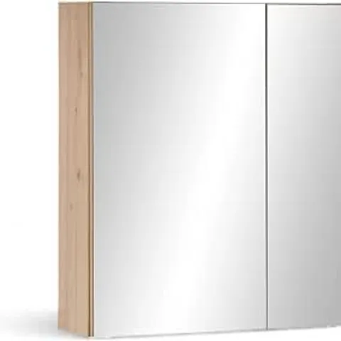 BOXED AUSTIN SOIEGEL BATHROOM MIRROR CABINET IN ARTISAN OAK LOOK 60 X 70 X 20 CM | MODERN BATHROOM MIRROR WITH 2 DOORS, PLENTY OF STORAGE SPACE FOR TOILETRIES, WITH PLENTY OF STORAGE SPACE FOR THE BAT