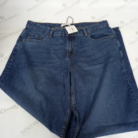 MOTEL EXTRA WIDE LOW RISE JEANS MID BLUE - W34 L34
