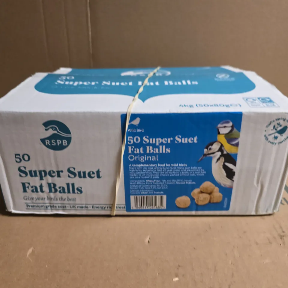 RSPB 50 SUPER SUET FAT BALLS – BIRD FOOD (BOXED)