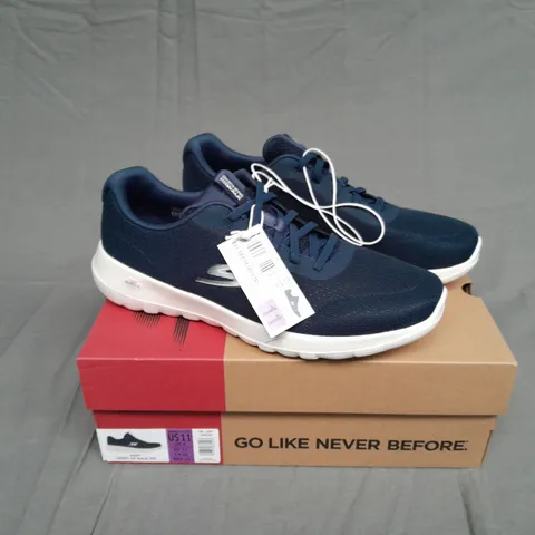 BOXED PAIR OF SKETCHERS NAVY LADIES GO WALK JOY SIZE UK 8