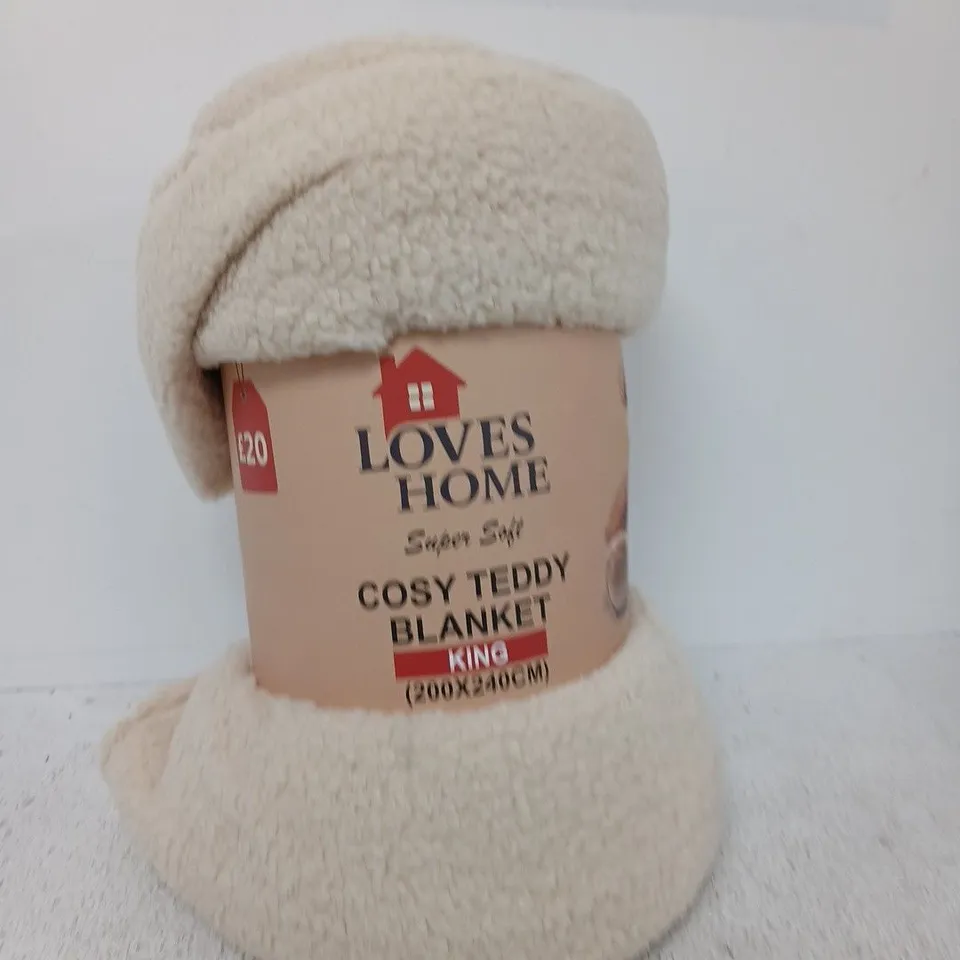 LOVES HOME COSY TEDDY BLANKET – KING (200X240 CM)