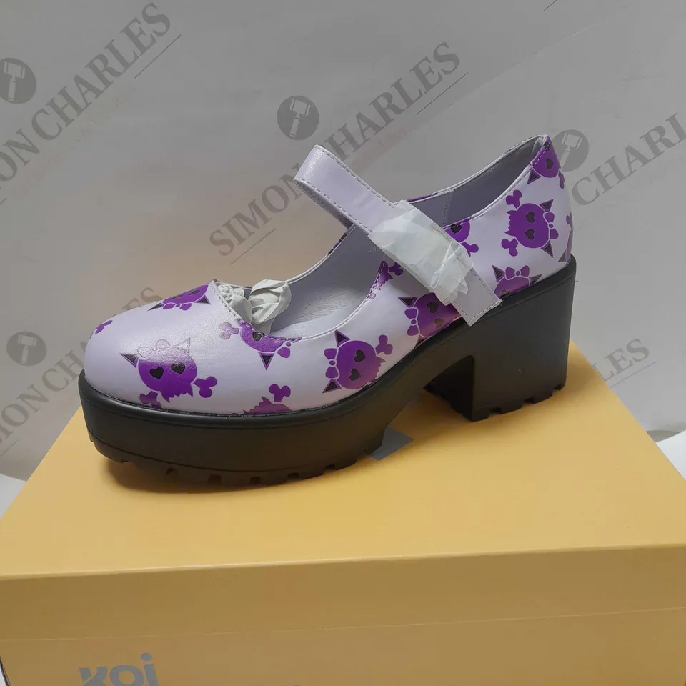 KOI TIRA SKULL MARY JANES PURPLE GOTH EDITION SHOES - SIZE 6