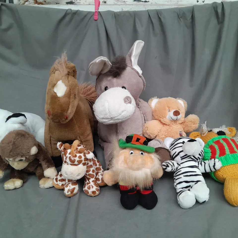 BOX OF ASSORTED PLUSH SOFT TEDDIES