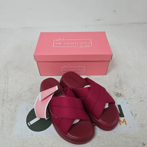 DR LIGHTFOOT MIA RED WIDE-FIT SANDALS UK 8