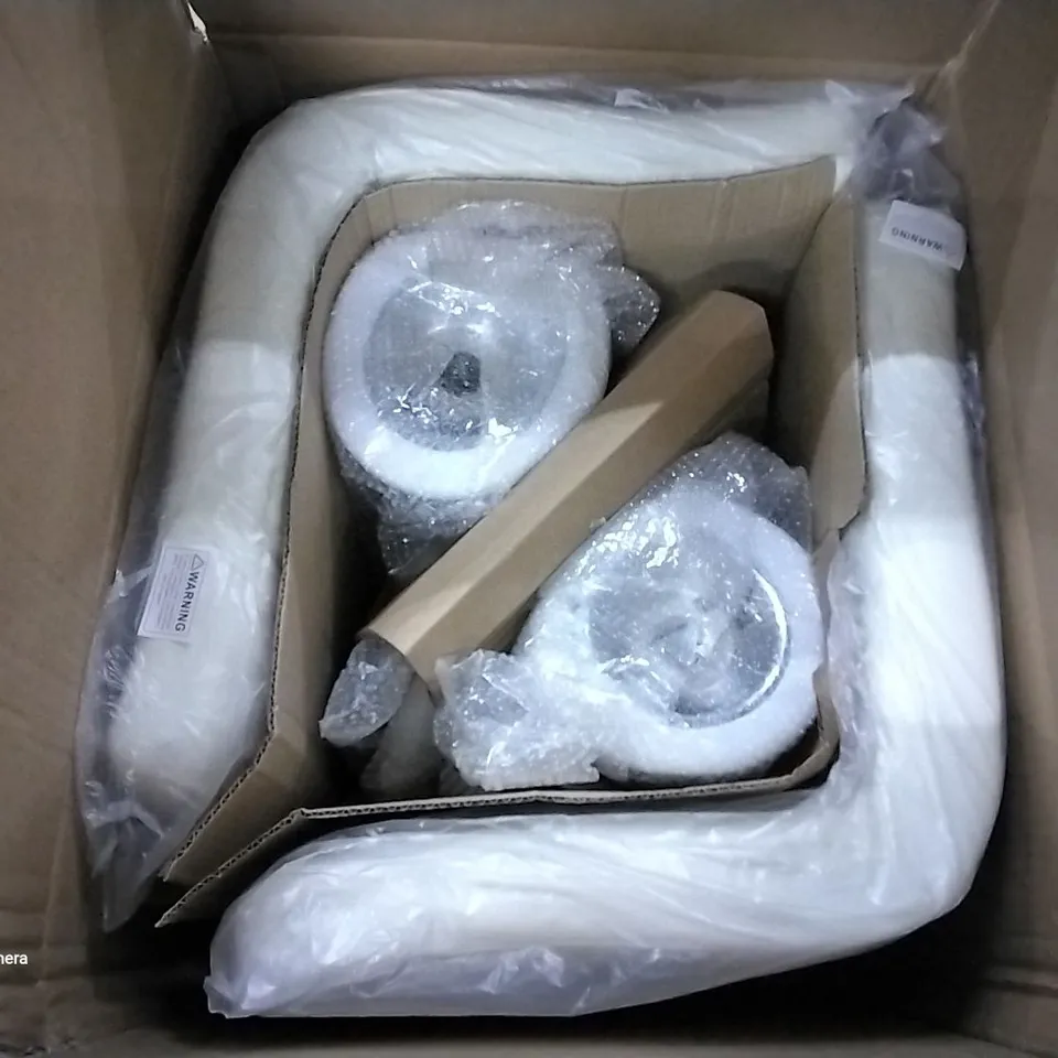 BOXED SHAYNA HEIGHT ADJUSTABLE SWIVEL BAR STOOL UPHOLSTERED CREAM