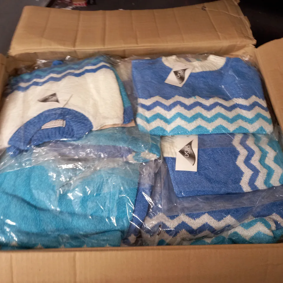 LARGE QUANTITY OF AS NEW TARATATA BLUE JUMPERS - SIZE UNSPECIFIED
