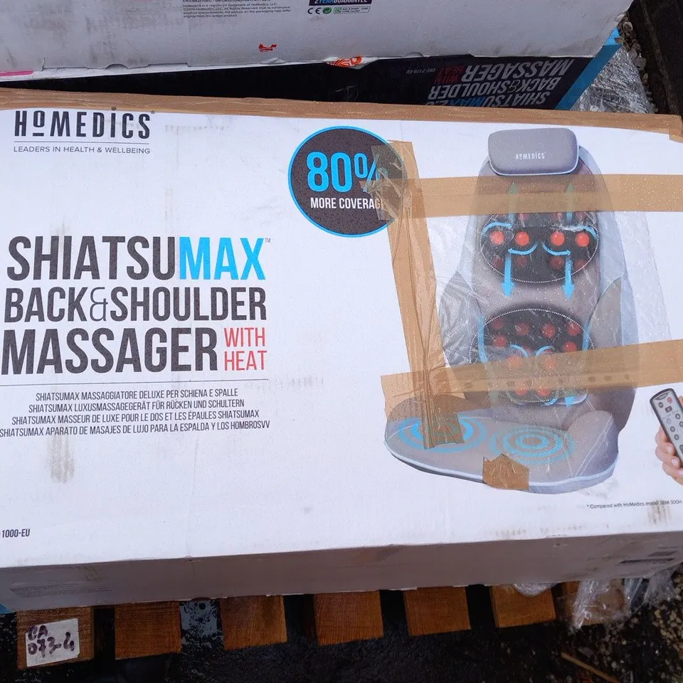 BOXED HOMEDICS MAX SHIATSU MASSAGE CHAIR BACK AND SHOULDER MASSAGER CBS-1000-EU