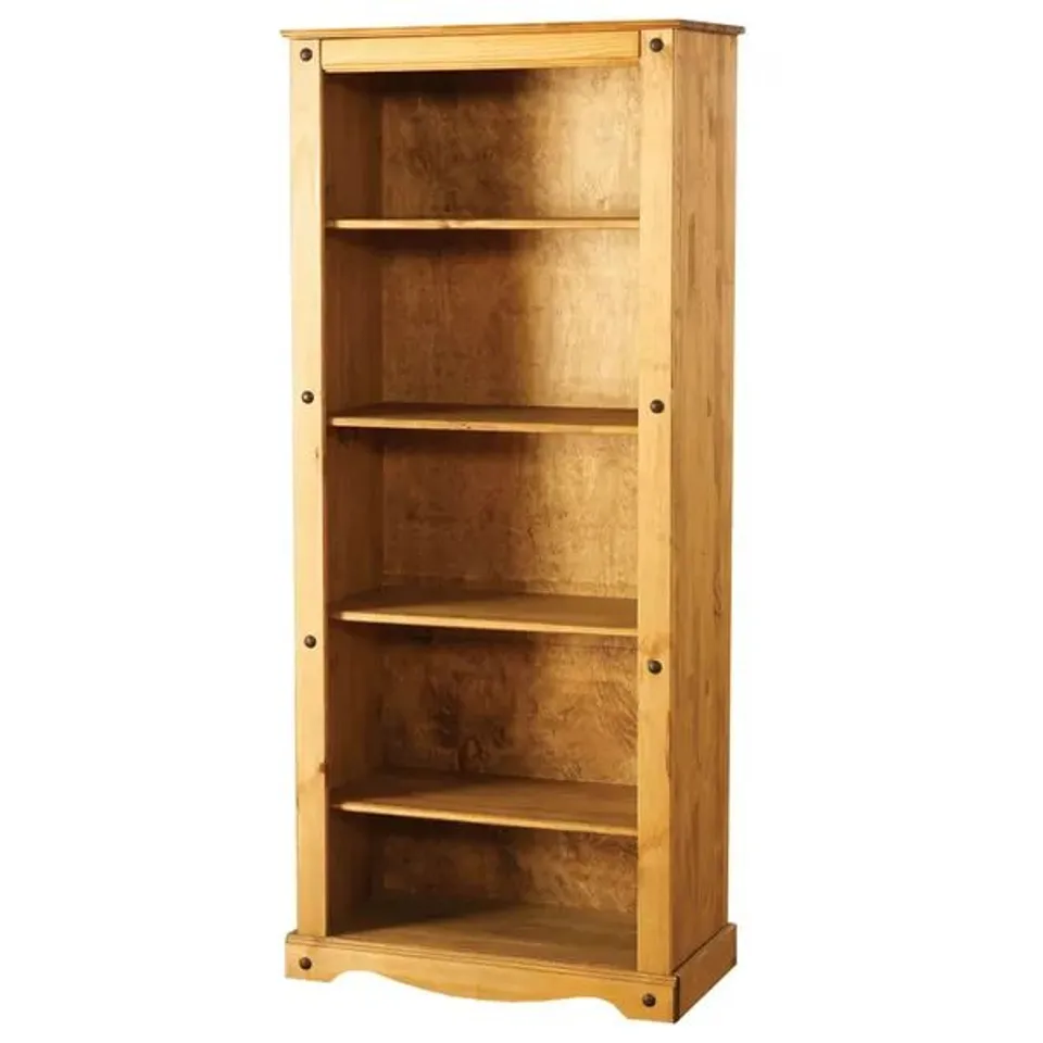 BOXED CORONA TALL BOOKCASE IN DISTRESSED WAXED PINE (1 BOX)