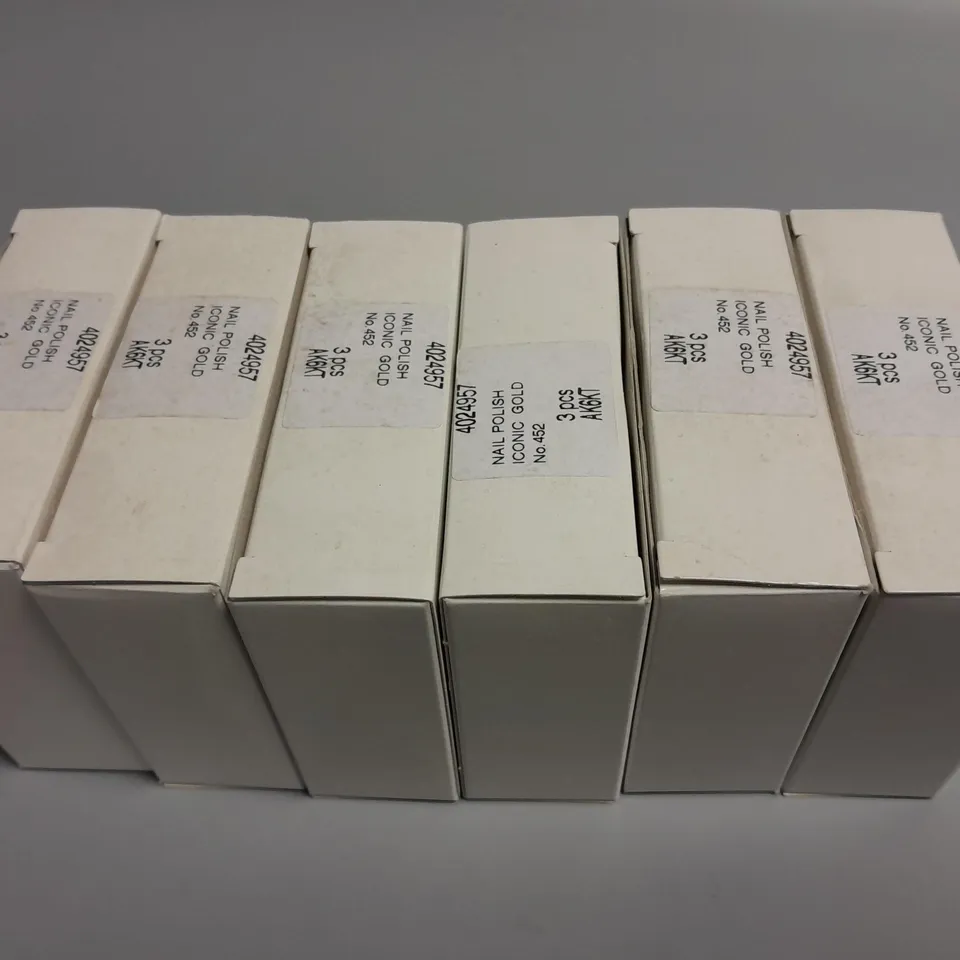 LOT OF 6 3-PACKS OF BURBERRY GOLD SHIMMER NO 425 8ML NAIL POLISHES