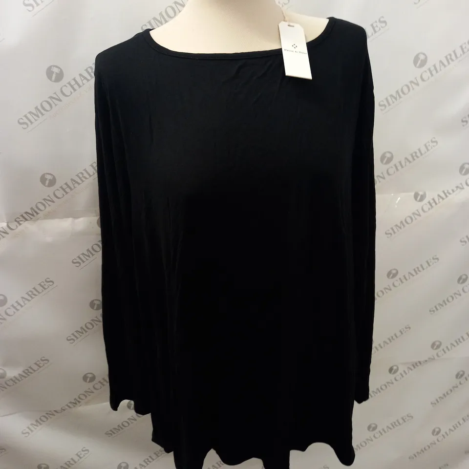MAISON DE NIMES BLACK BOAT NECK TOP - L